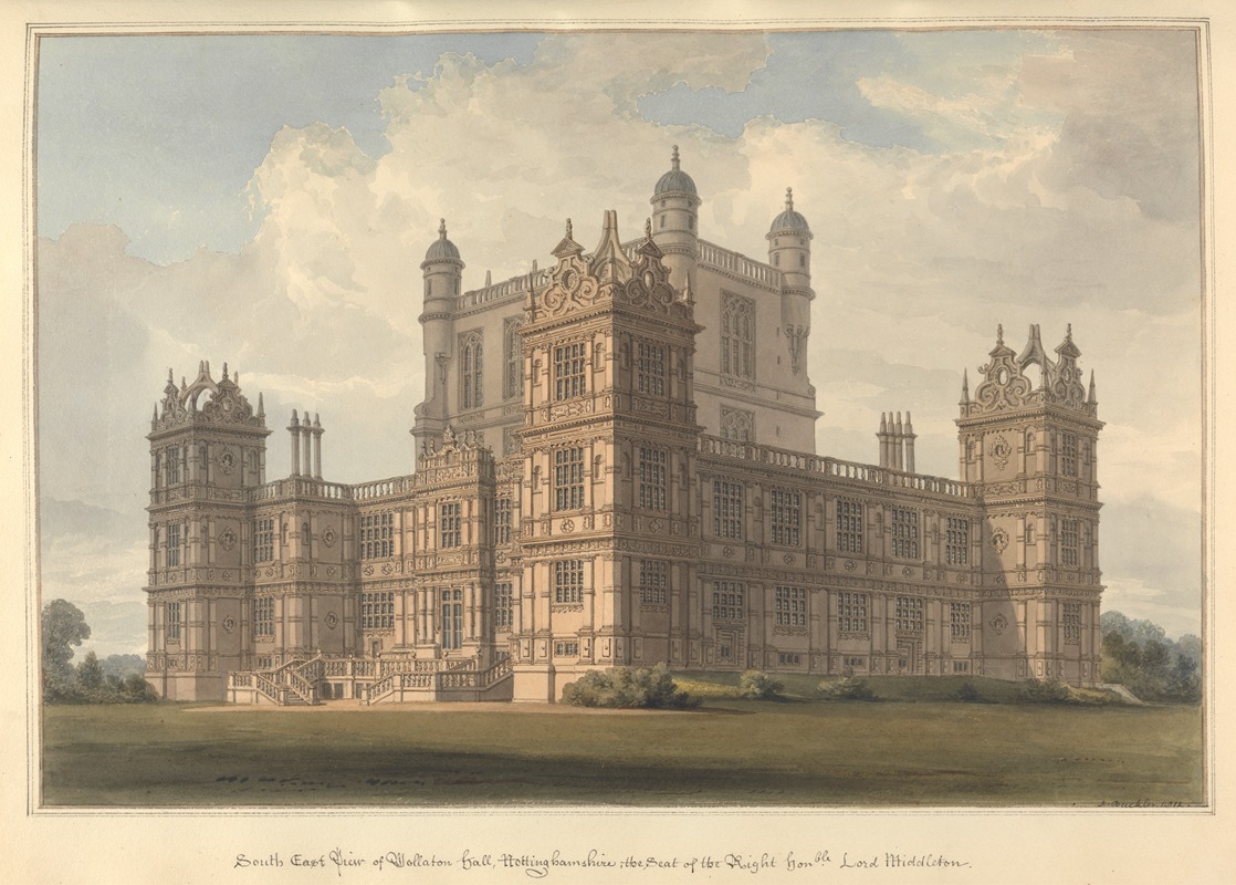 John Buckler - South East view of Wollaton hall, Nottinghamshire, the Seat of the Right honble. Lord Middleton