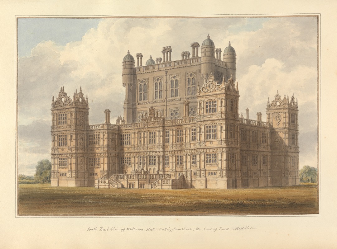 John Buckler - South East View of Wollaton Hall. Nottinghamshire: the Seat of Lord Middleton