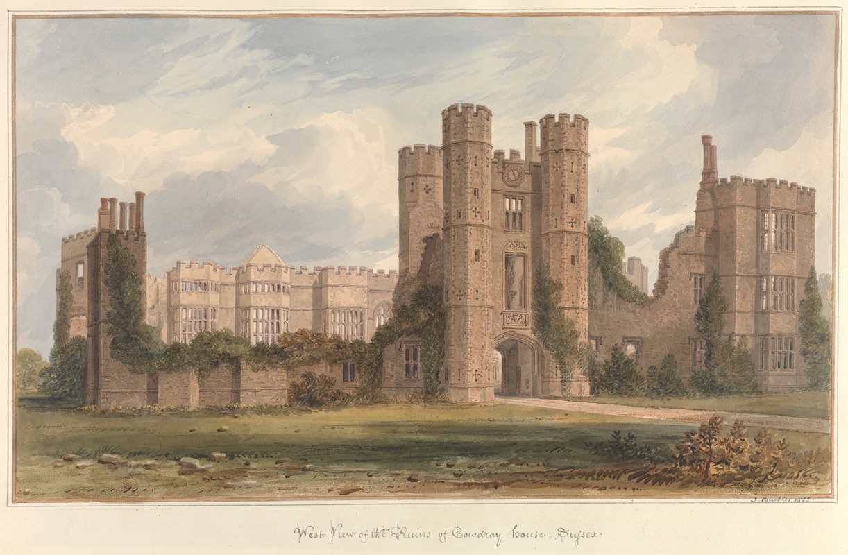 John Buckler - West view of the Ruins of Cowdray House, Sussex