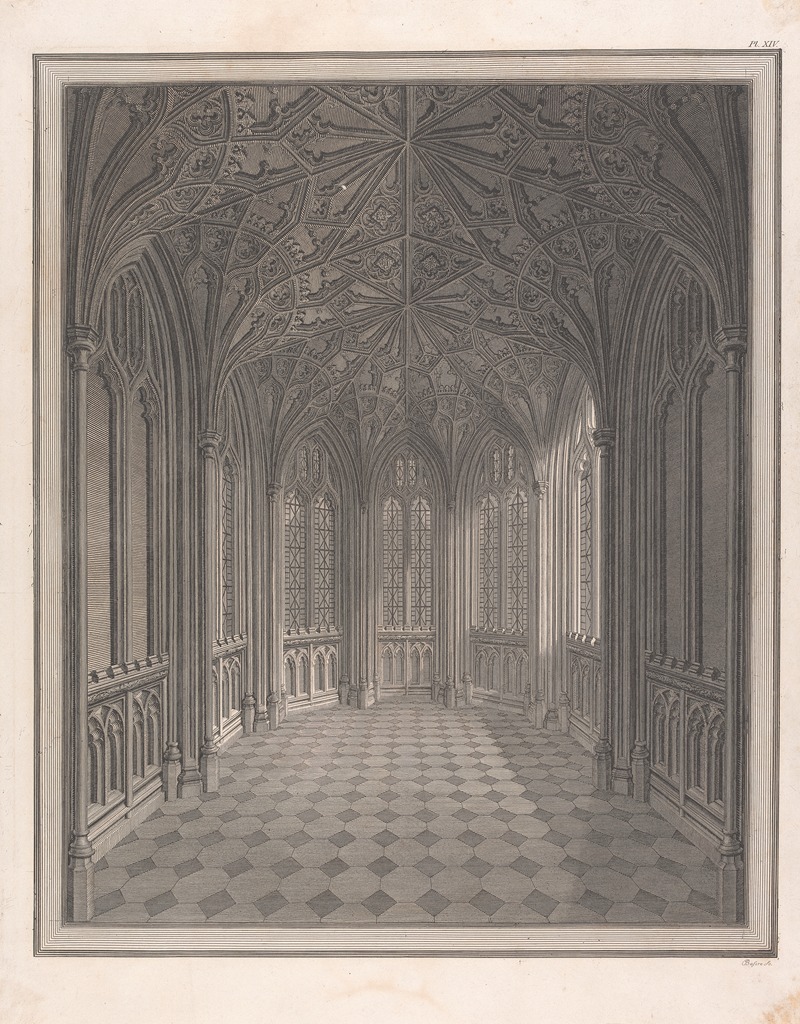 John Topham - View of the Inside of a Small Chapel on the West Side of the Area of the Cloisters of St Stephen’s Chapel, Westminster