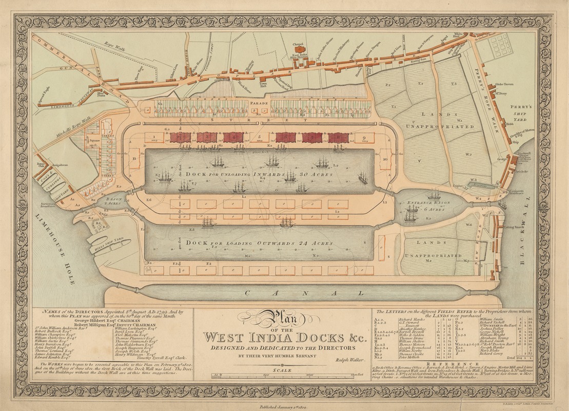 Ralph Walker - Plan of the West India Docks