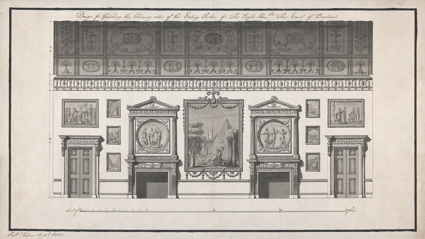 Robert Adam - Headfort House, Ireland: Elevation of the Eating Parlor