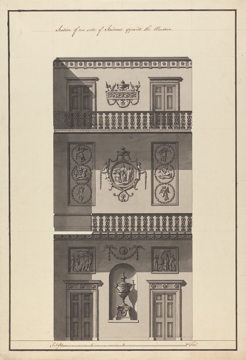 Robert Adam - Headfort House, Ireland: Section of the Staircase