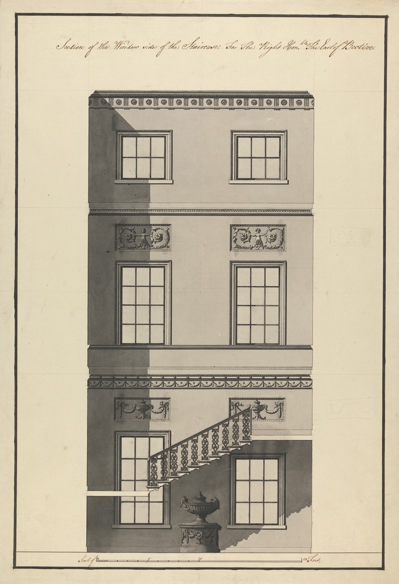 Robert Adam - Headfort House, Ireland: Section of the Staircase