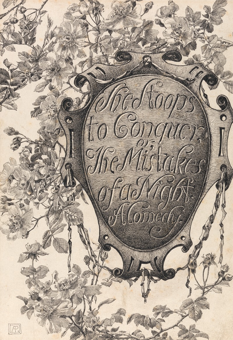 Alfred Parsons - Title page from She Stoops to Conquer