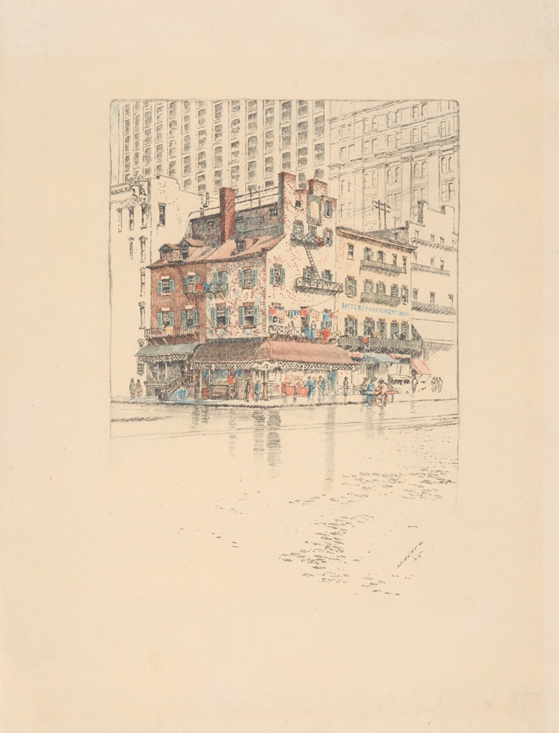 Charles Frederick William Mielatz - Old houses on Battery Park