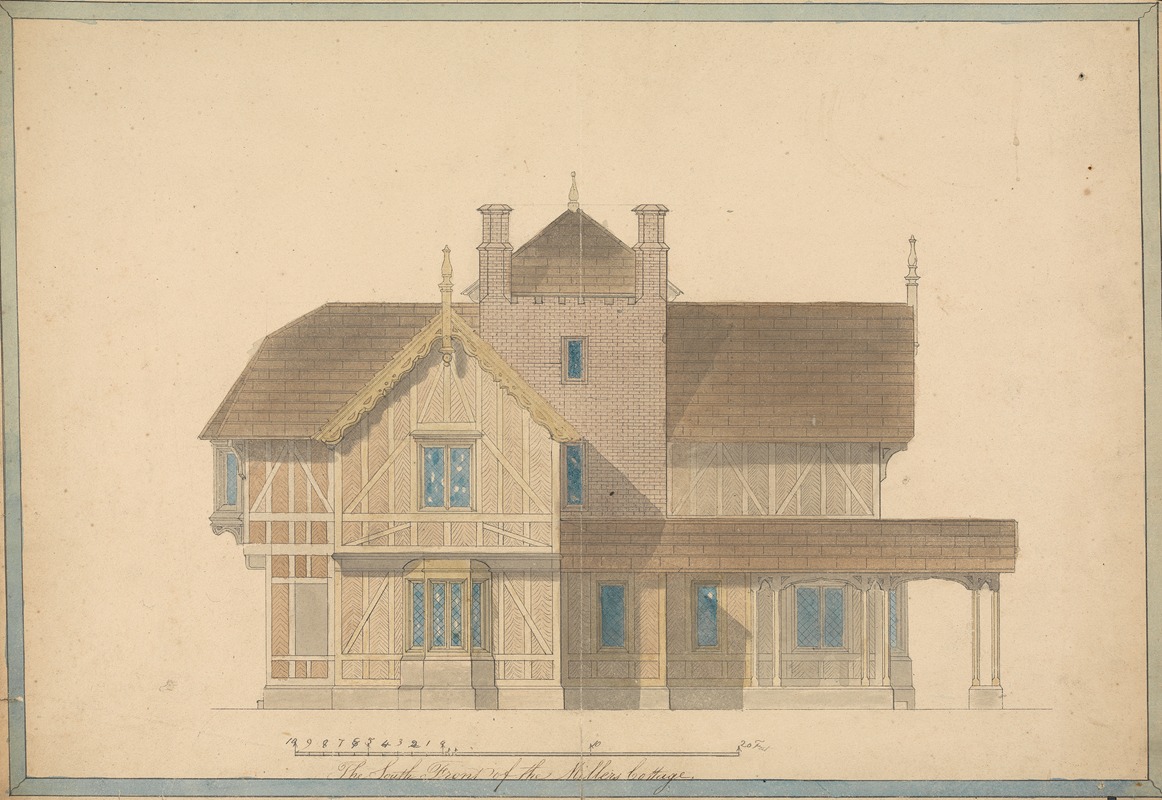 Joseph Michael Gandy - The Miller’s Cottage at Chatsworth; South Front Elevation