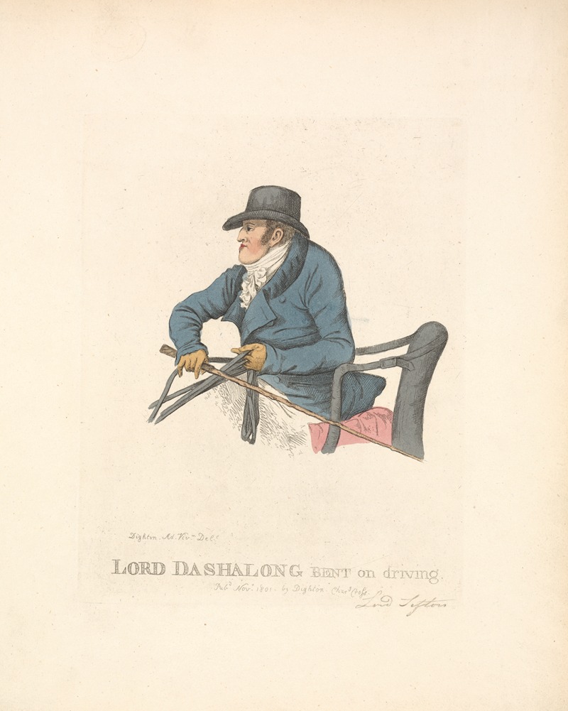 Robert Dighton - Lord Dashalong Bent on Driving