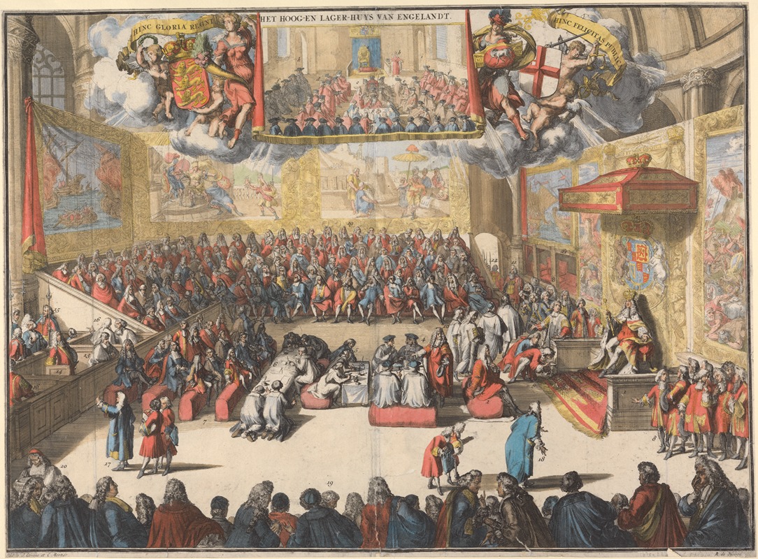 Romeyn De Hooghe - Het-Hoog-en Lager-Huys van Engelandt. Coronation of the Prince of Orange