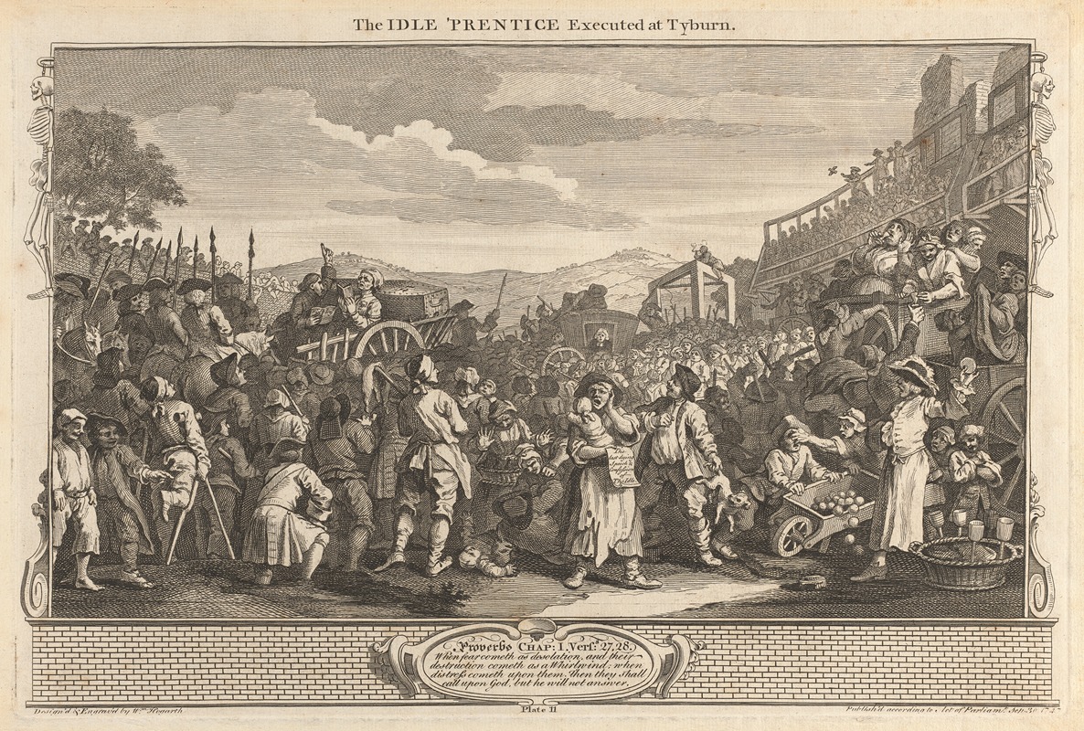 William Hogarth - Plate 11, The Idle ‘Prentice Executed at Tyburn