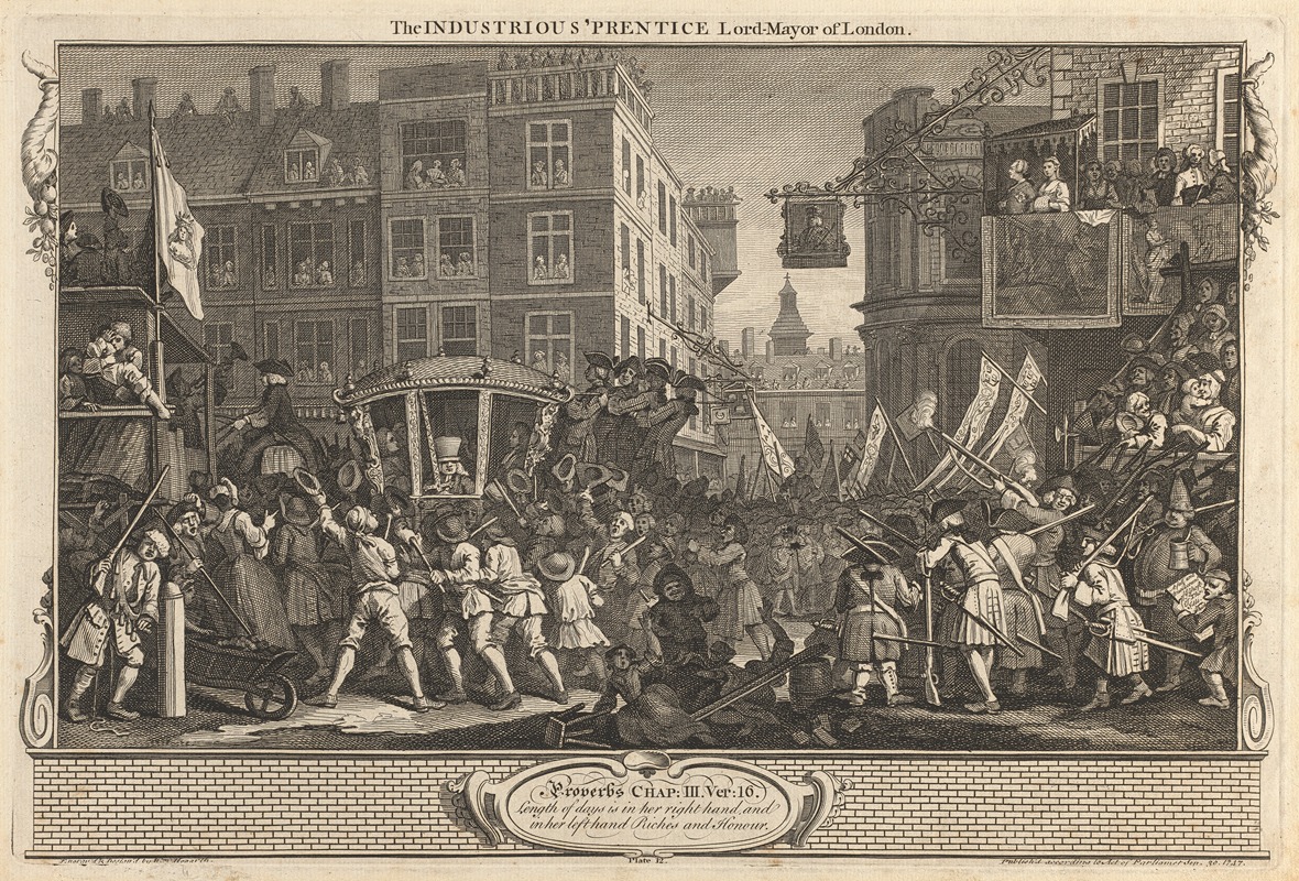 William Hogarth - Plate 12, The Industrious ‘Prentice Lord Mayor of London