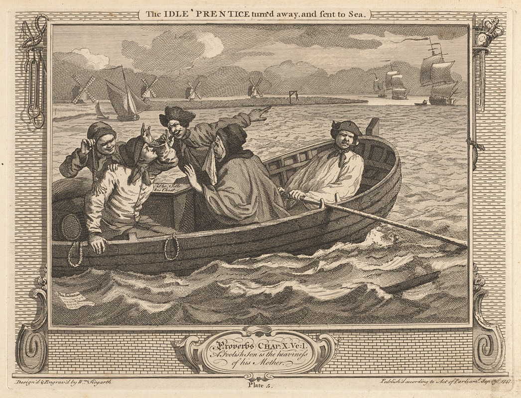 William Hogarth - Plate 5, The Idle ‘Prentice Turned Away, and Sent to Sea