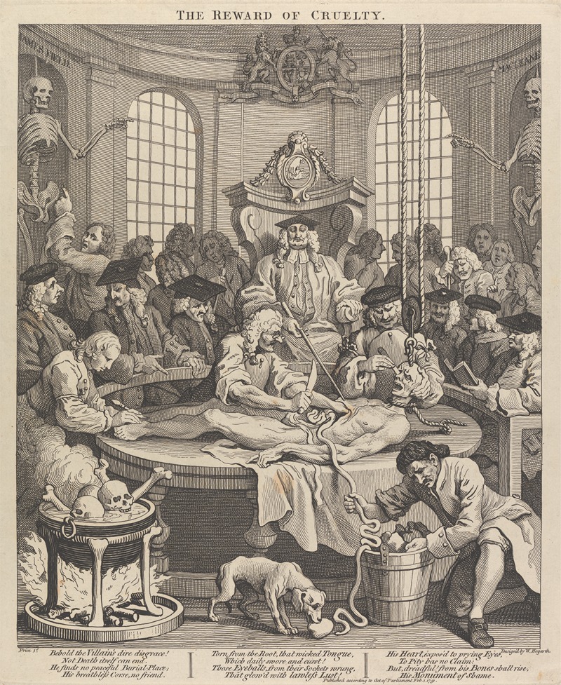 William Hogarth - The Four Stages of Cruelty; The Reward of Cruelty (Anatomy Theatre)