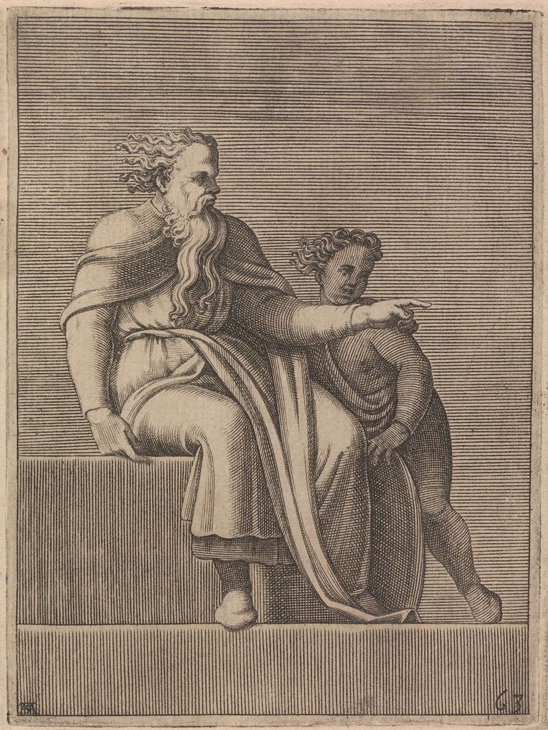 Adamo Scultori - Abraham and Isaac, Ancestors of Christ