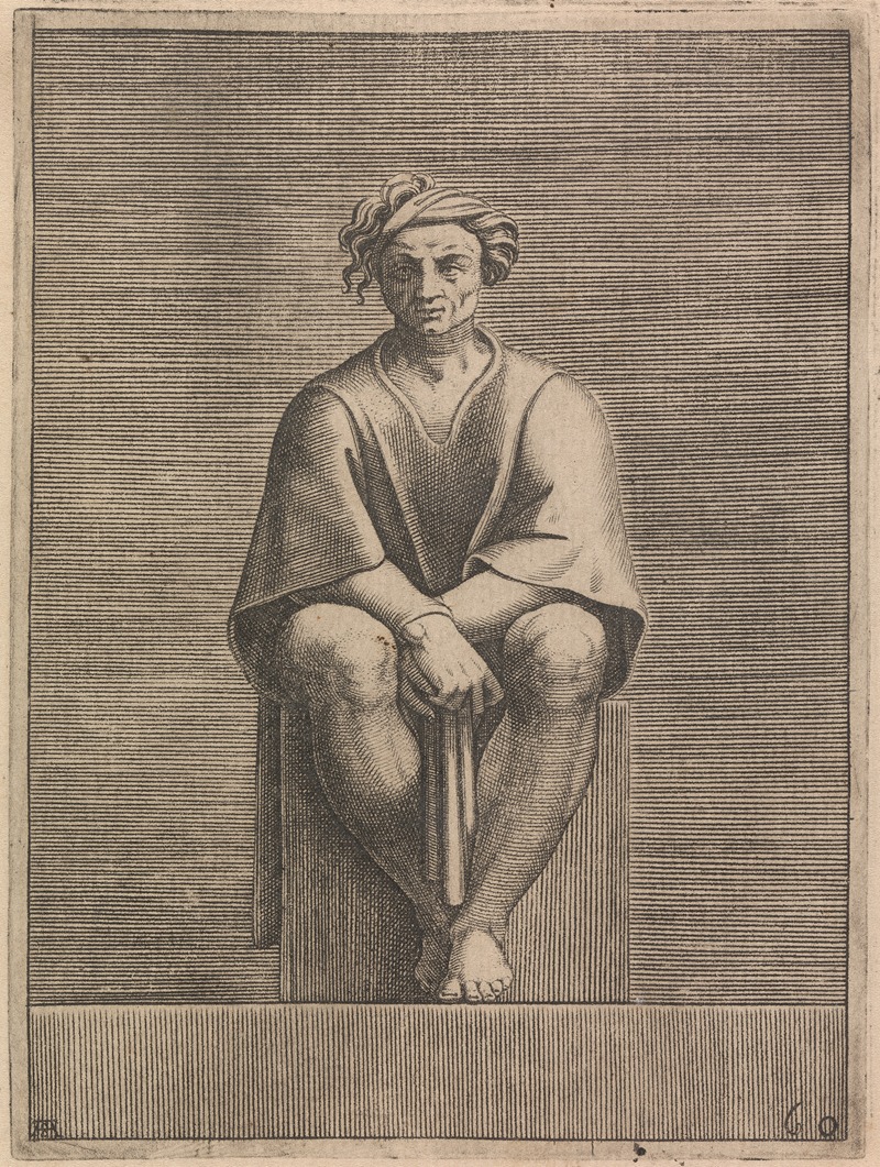 Adamo Scultori - Ancestor of Christ from Aminadab Lunette (Left Figure)