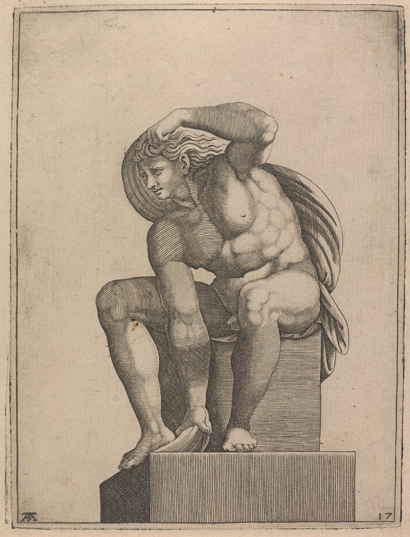 Adamo Scultori - Male Nude from Panel of ‘Creation of Eve’