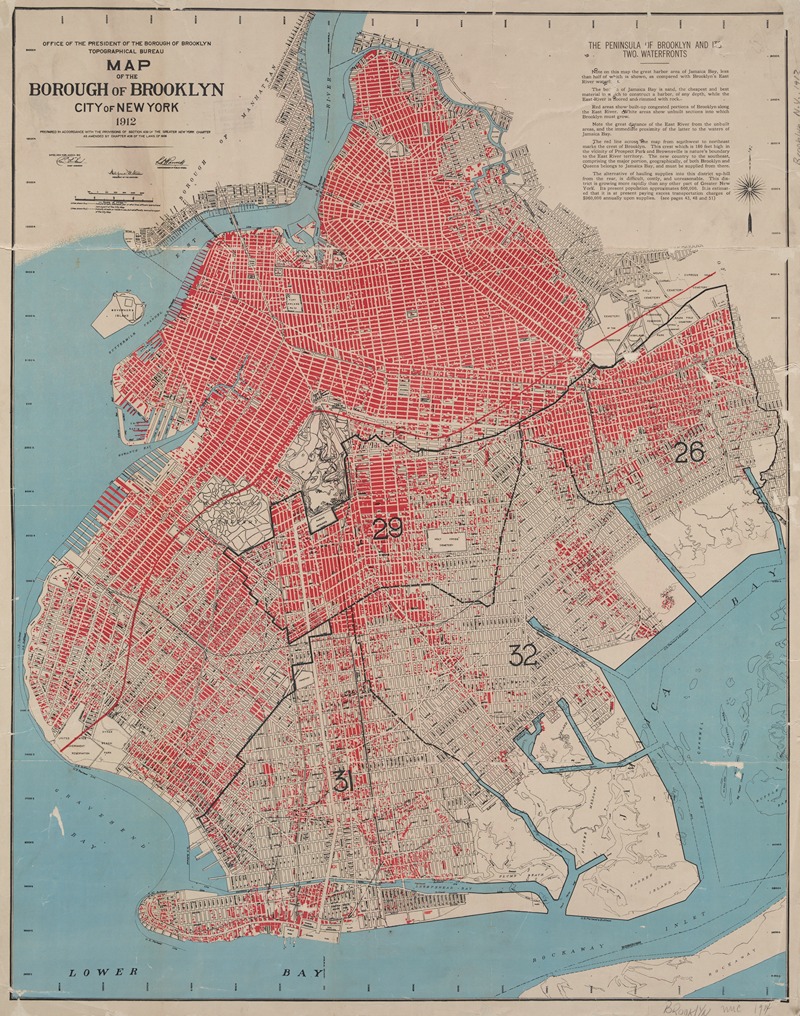 Topographical Bureau - Map of the borough of Brooklyn, City of New York, 1912