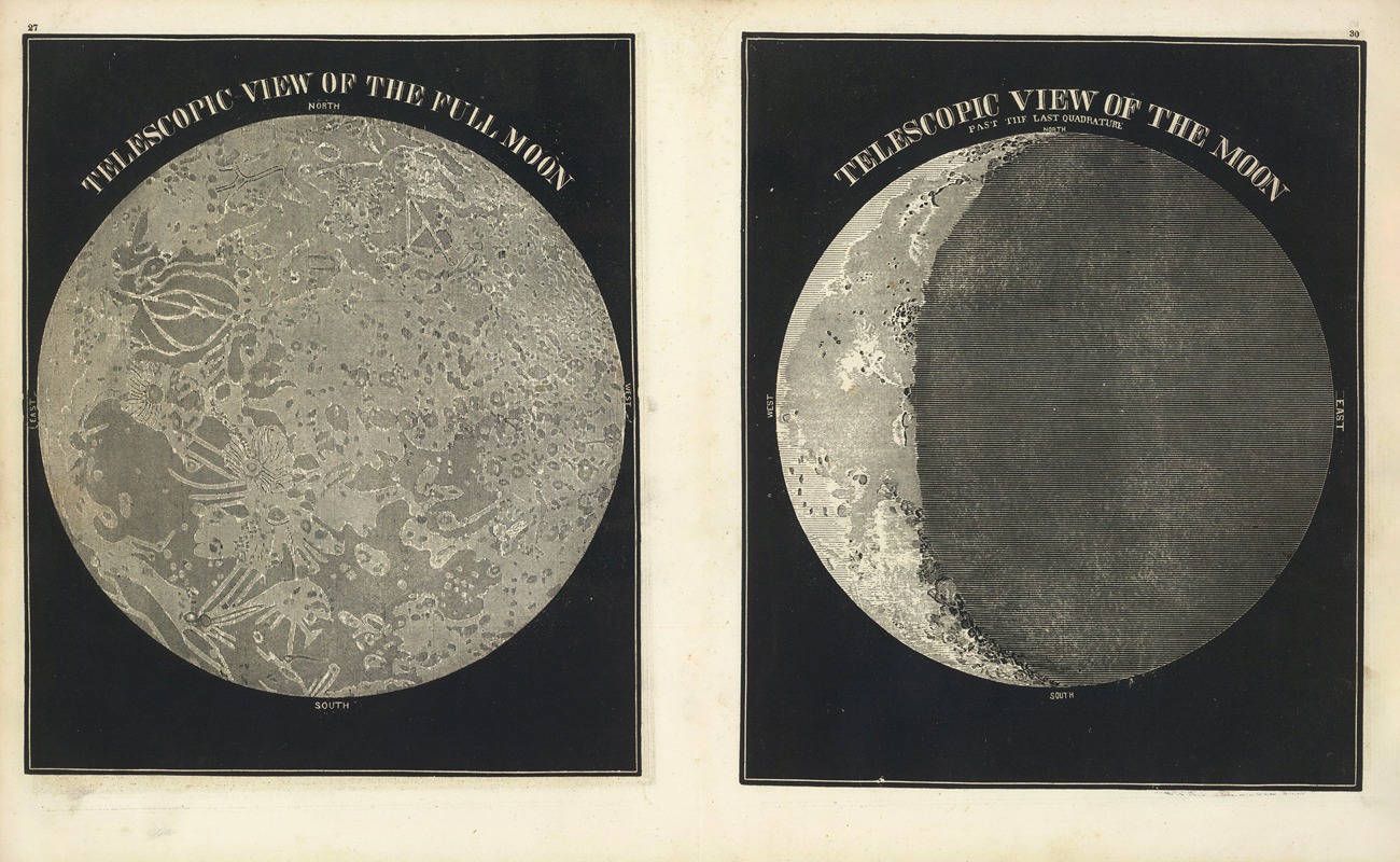 Asa Smith - Telescopic view of the full Moon. Telescopic view of the Moon past the last quadrature.