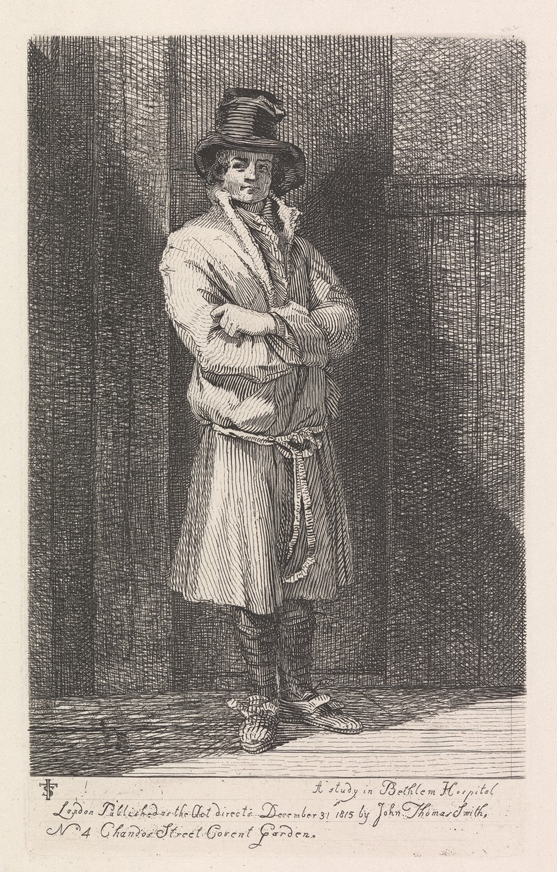 John Thomas Smith - Portrait of Harwood (who shot at George III) at Bethlehem Hospital