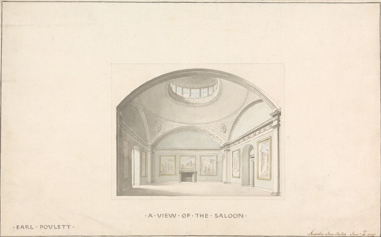 Sir John Soane - Hinton St. George, Somerset; View of the Saloon