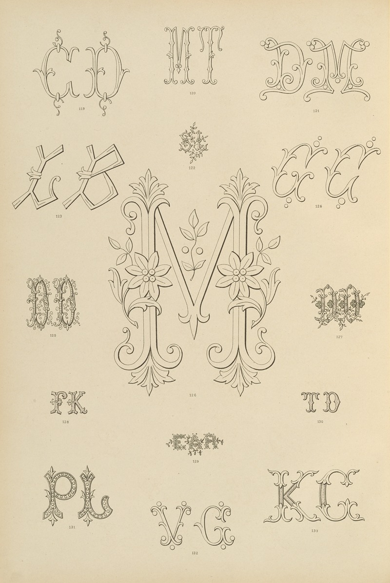 Ch Crouvezier - Album de chiffres & monogrammes couronnes de noblesse, françaises et etrangères Pl.008