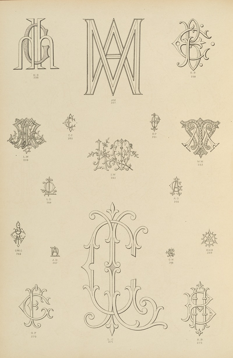 Ch Crouvezier - Album de chiffres & monogrammes couronnes de noblesse, françaises et etrangères Pl.020