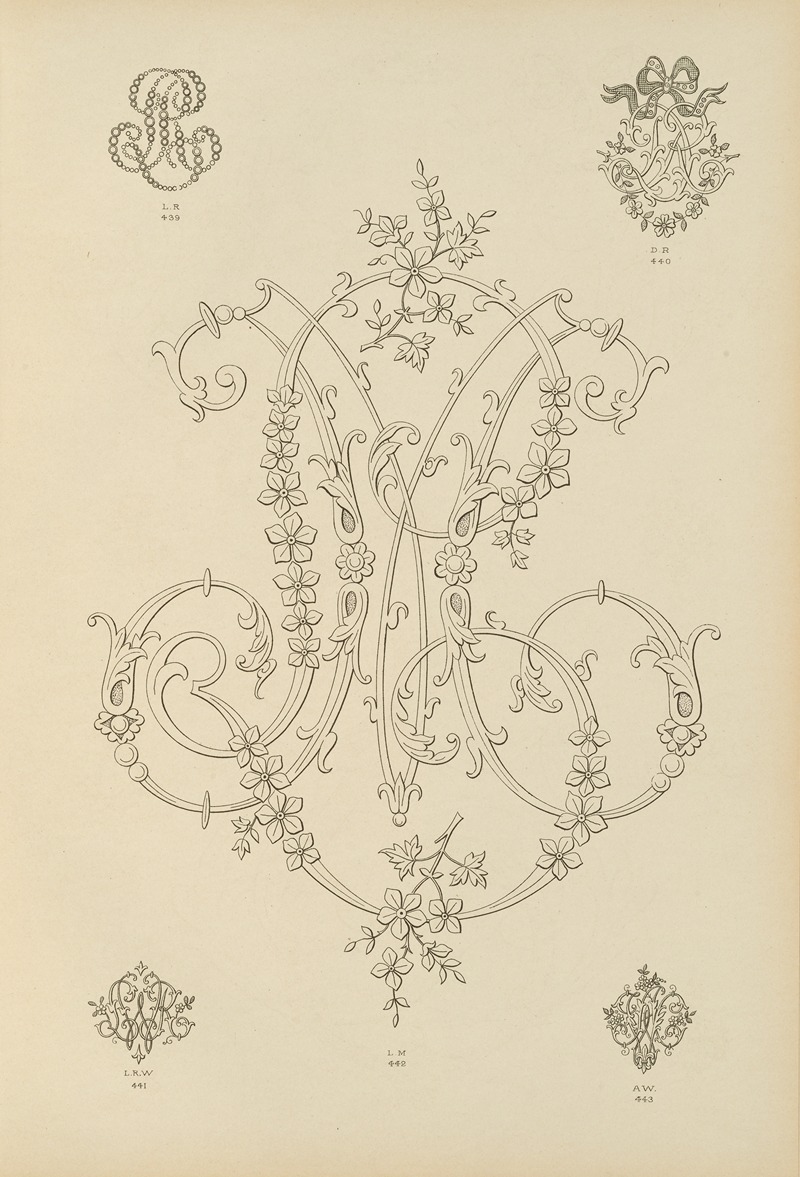 Ch Crouvezier - Album de chiffres & monogrammes couronnes de noblesse, françaises et etrangères Pl.039