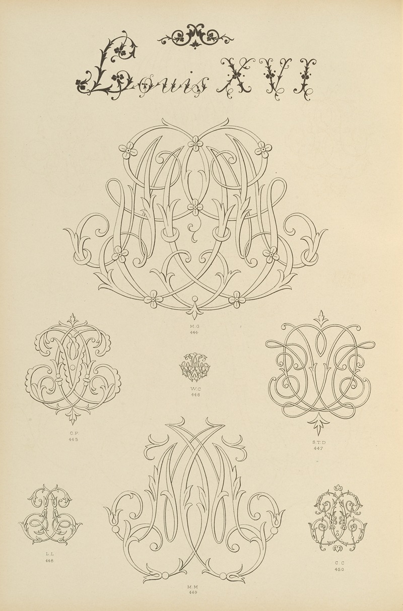 Ch Crouvezier - Album de chiffres & monogrammes couronnes de noblesse, françaises et etrangères Pl.040