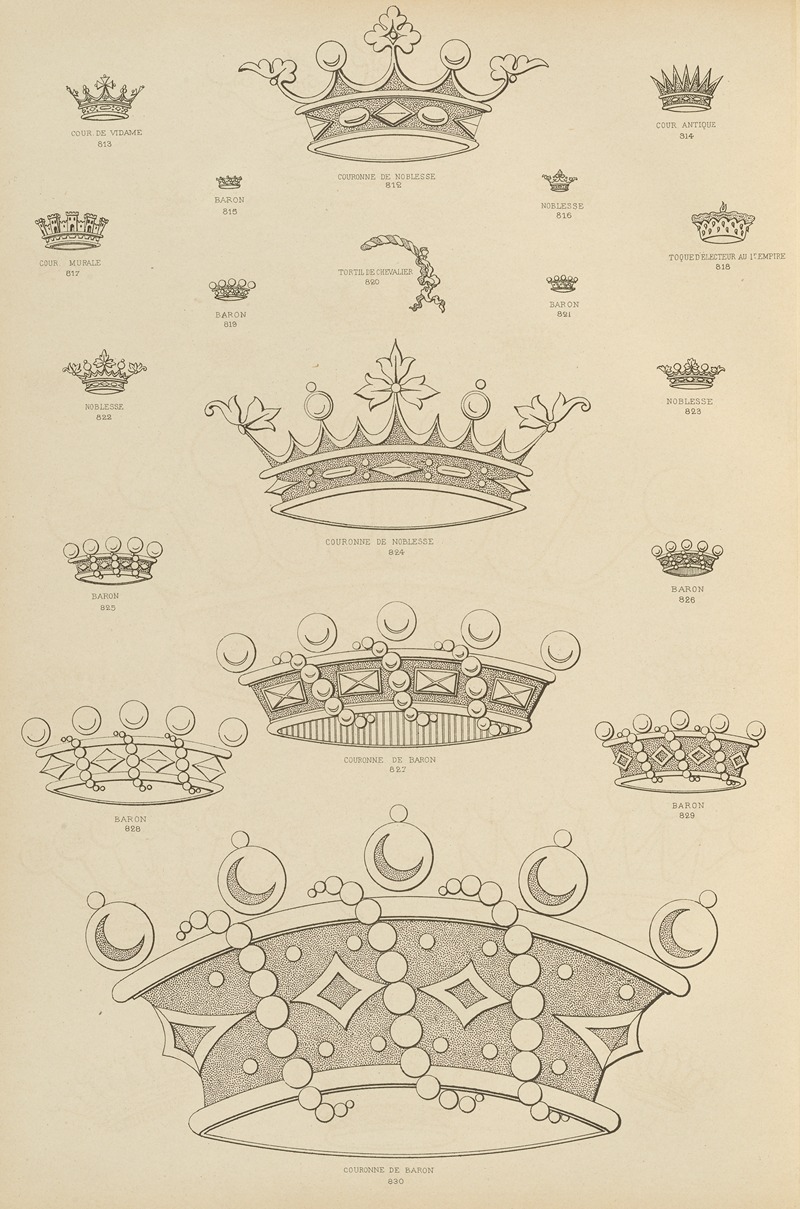 Ch Crouvezier - Album de chiffres & monogrammes couronnes de noblesse, françaises et etrangères Pl.078