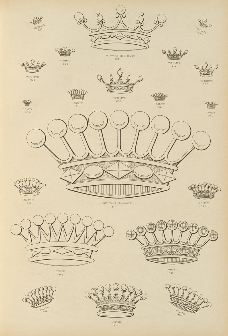 Ch Crouvezier - Album de chiffres & monogrammes couronnes de noblesse, françaises et etrangères Pl.079