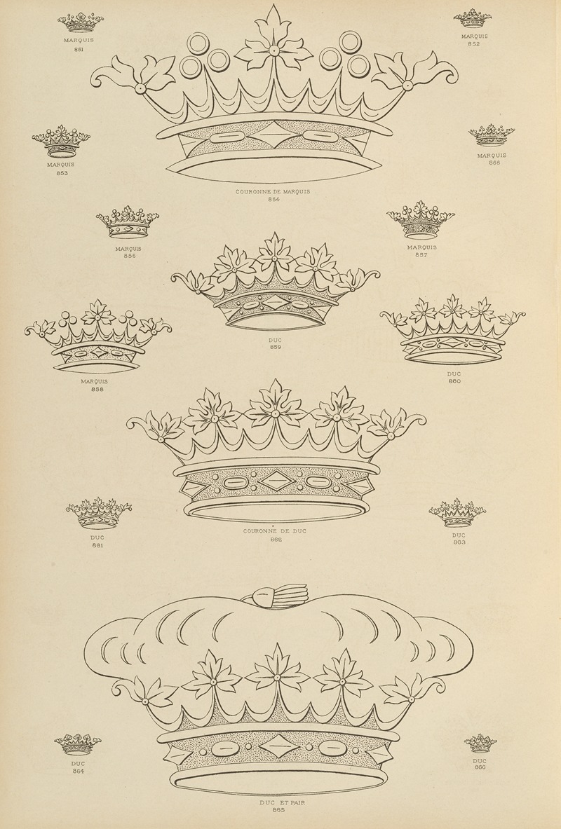 Ch Crouvezier - Album de chiffres & monogrammes couronnes de noblesse, françaises et etrangères Pl.080