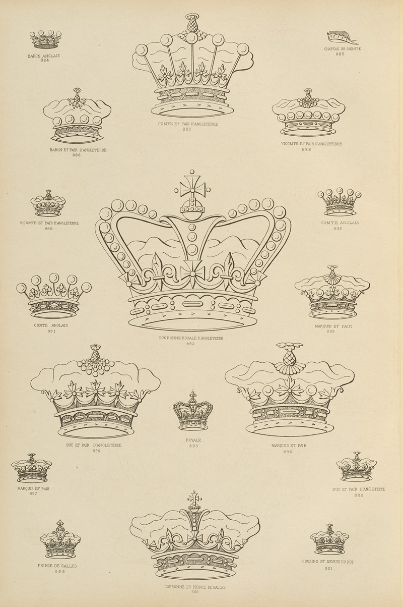 Ch Crouvezier - Album de chiffres & monogrammes couronnes de noblesse, françaises et etrangères Pl.082