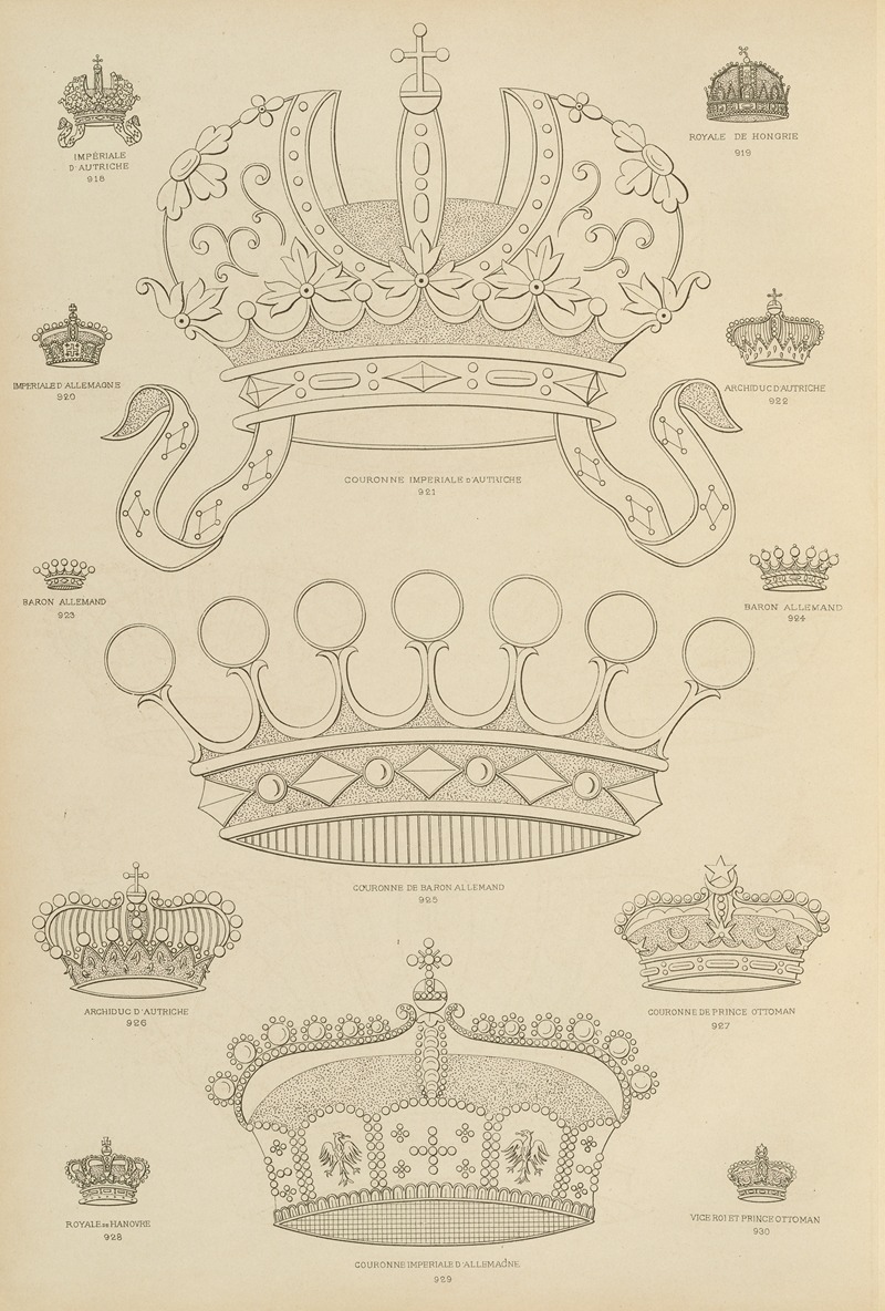 Ch Crouvezier - Album de chiffres & monogrammes couronnes de noblesse, françaises et etrangères Pl.084