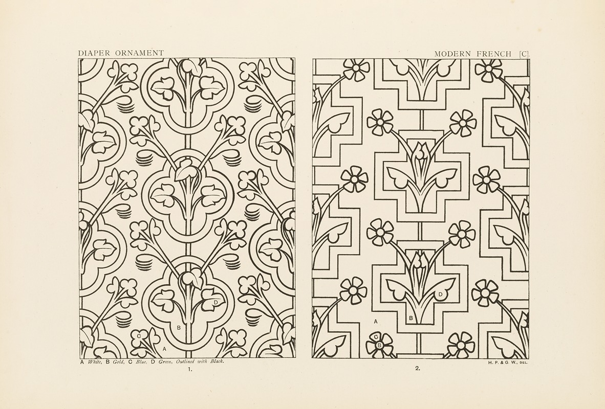 George Ashdown Audsley - Outlines of ornament in the leading styles Pl.45