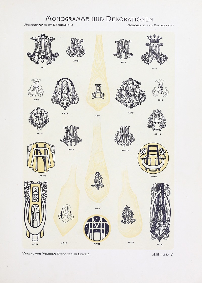 Wilhelm Diebener - Monogrammes und Dekorationen Pl.004