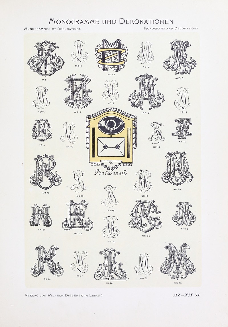 Wilhelm Diebener - Monogrammes und Dekorationen Pl.051