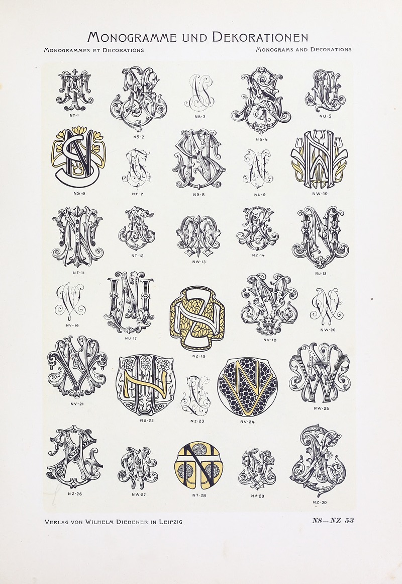 Wilhelm Diebener - Monogrammes und Dekorationen Pl.053