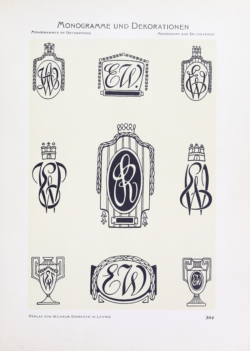 Wilhelm Diebener - Monogrammes und Dekorationen Pl.104