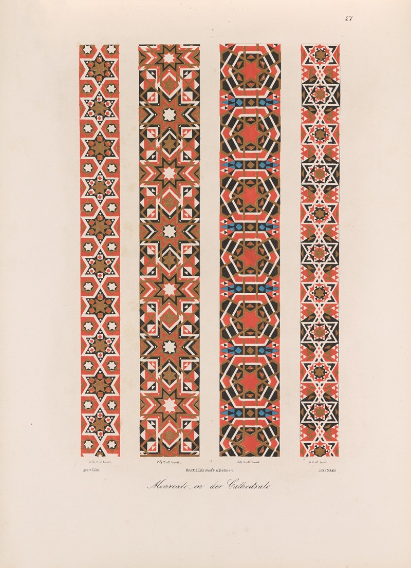 Wilhelm Zahn - Ornamente aller klassischen Kunst-Epochen nach den Originalien in ihren eigenthümlichen Farben Pl.027