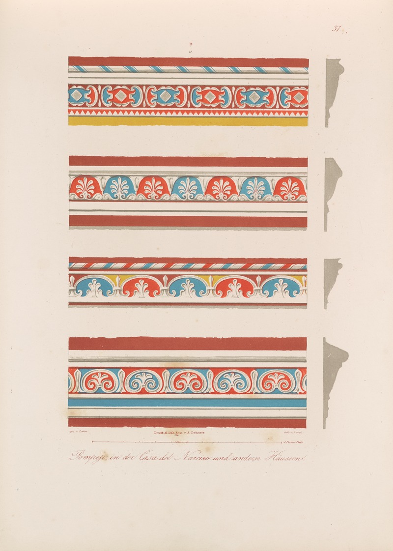 Wilhelm Zahn - Ornamente aller klassischen Kunst-Epochen nach den Originalien in ihren eigenthümlichen Farben Pl.037