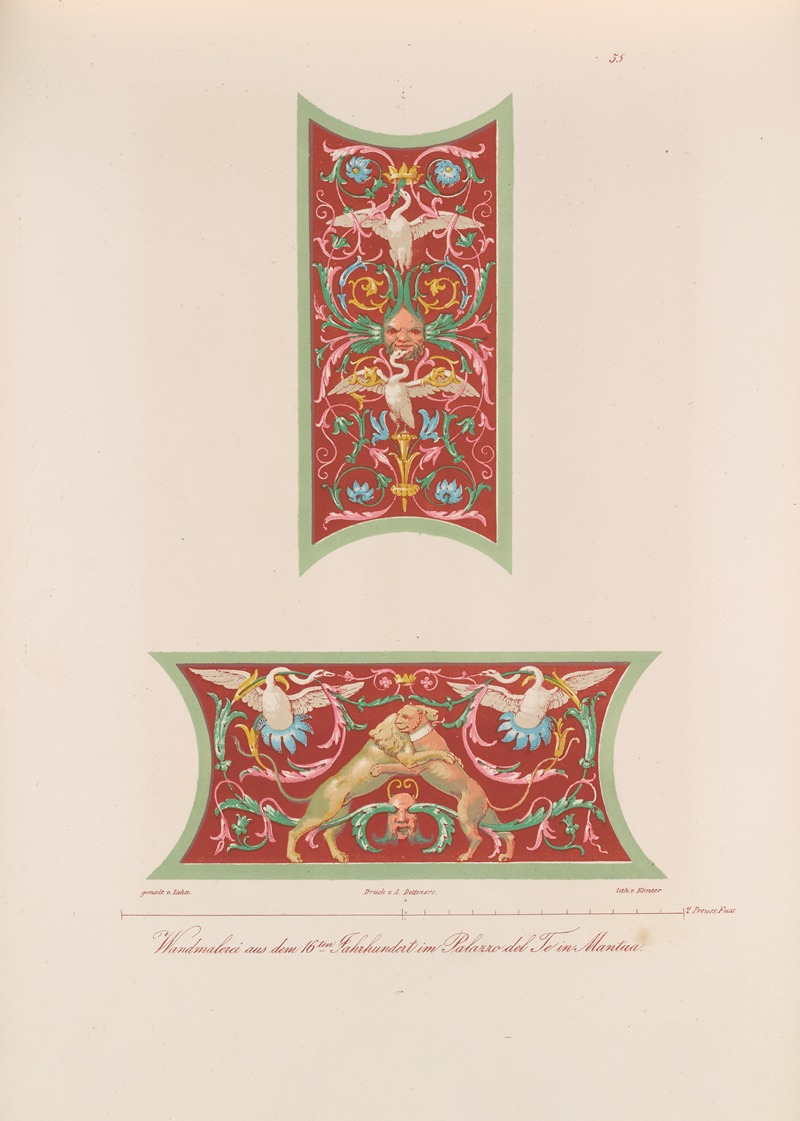 Wilhelm Zahn - Ornamente aller klassischen Kunst-Epochen nach den Originalien in ihren eigenthümlichen Farben Pl.055