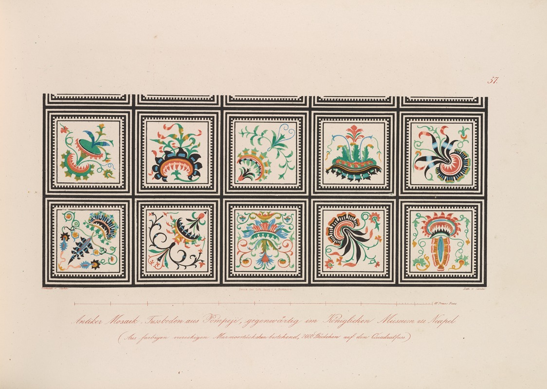 Wilhelm Zahn - Ornamente aller klassischen Kunst-Epochen nach den Originalien in ihren eigenthümlichen Farben Pl.057