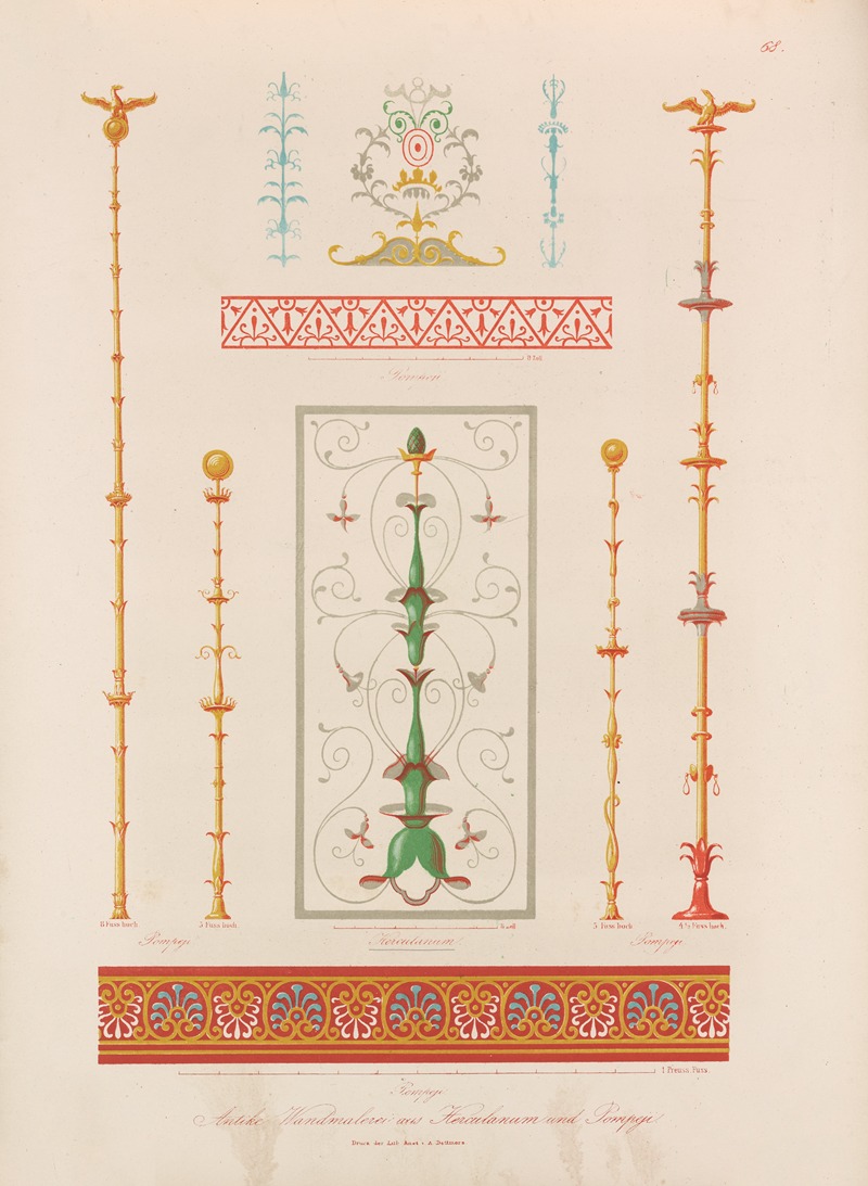 Wilhelm Zahn - Ornamente aller klassischen Kunst-Epochen nach den Originalien in ihren eigenthümlichen Farben Pl.068