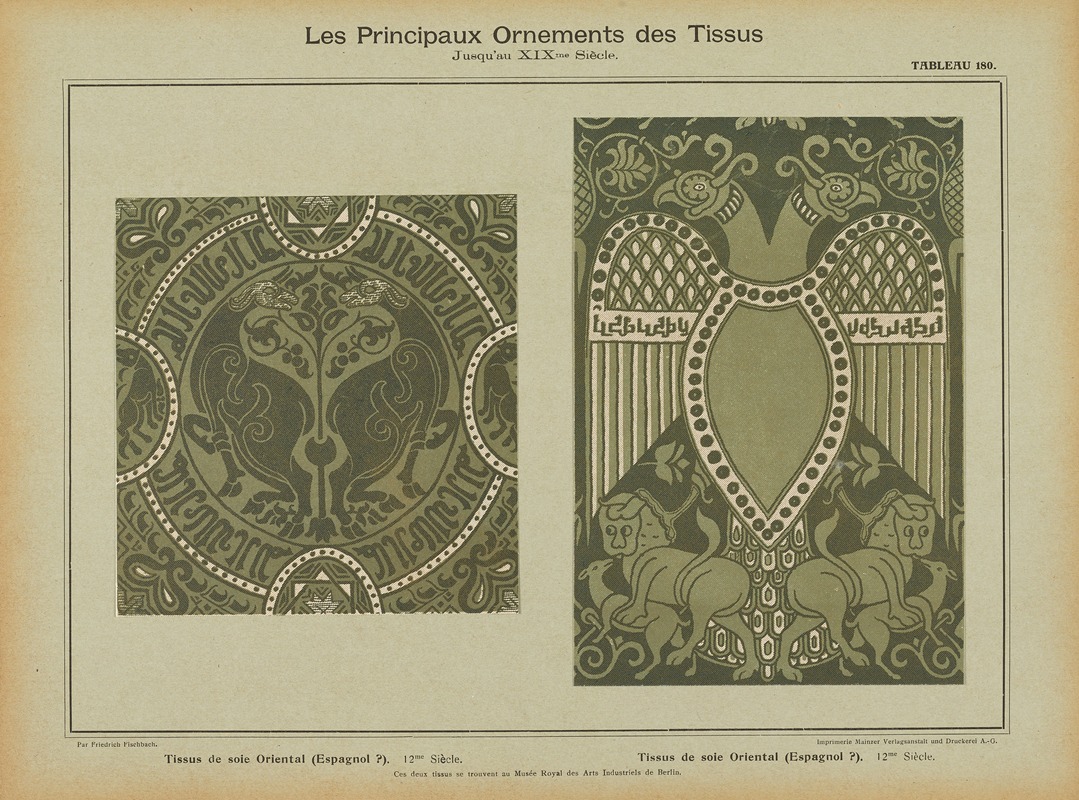 Friedrich Fischbach - Les principaux ornaments des tissus jusqu’au XIXme siècle Pl.18