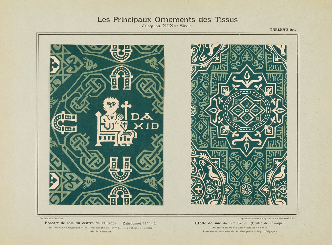 Friedrich Fischbach - Les principaux ornaments des tissus jusqu’au XIXme siècle Pl.22