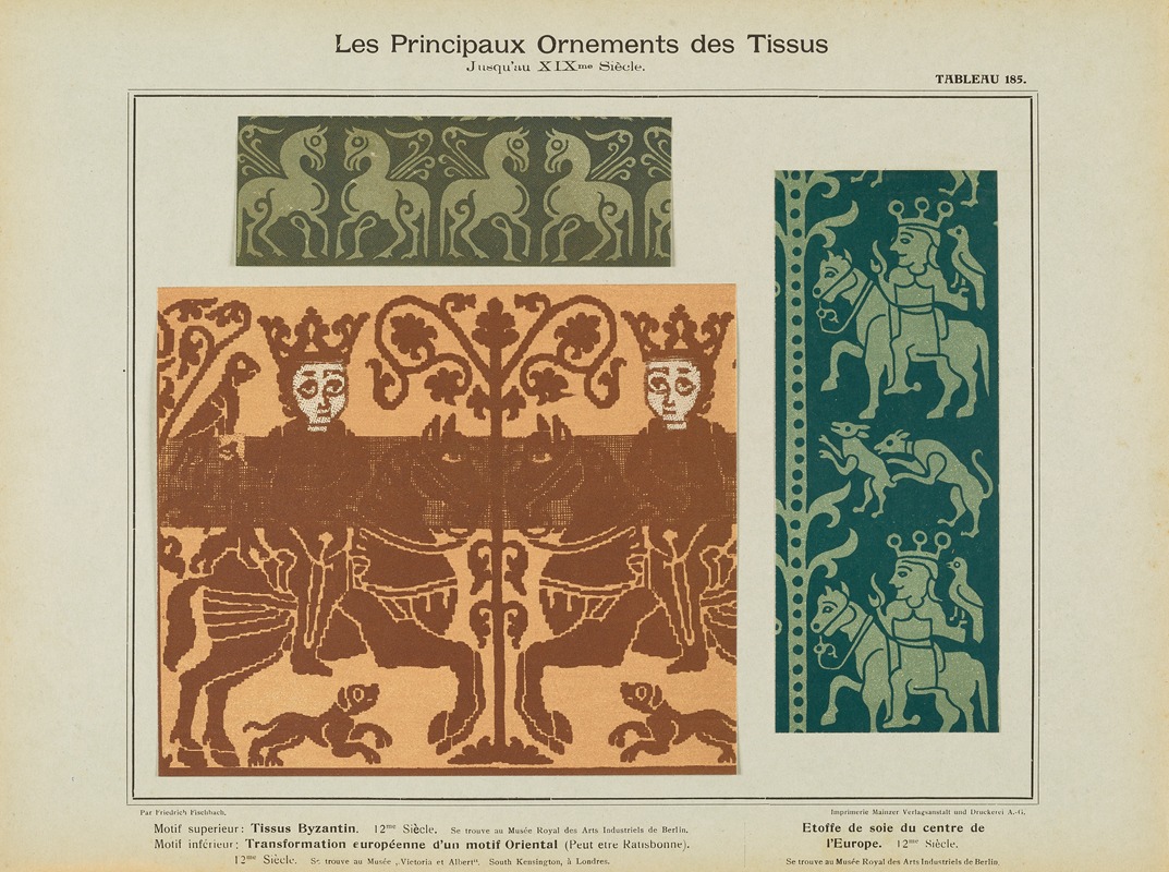 Friedrich Fischbach - Les principaux ornaments des tissus jusqu’au XIXme siècle Pl.23