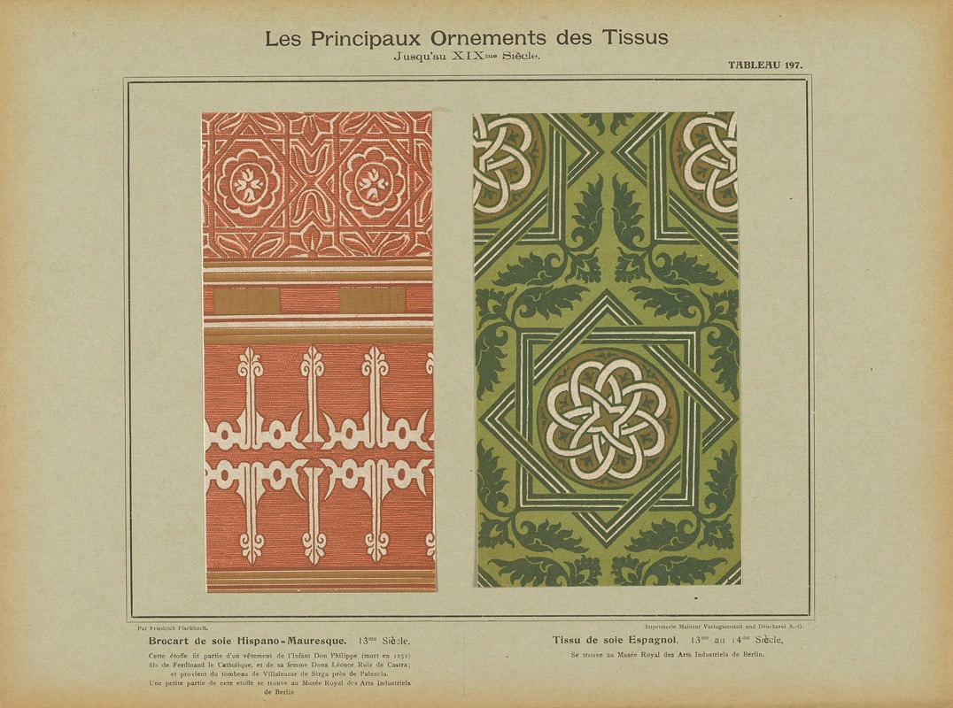 Friedrich Fischbach - Les principaux ornaments des tissus jusqu’au XIXme siècle Pl.35