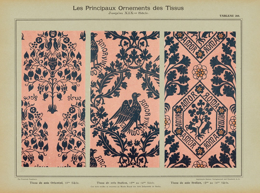 Friedrich Fischbach - Les principaux ornaments des tissus jusqu’au XIXme siècle Pl.48