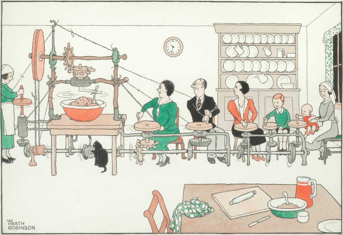 William Heath Robinson - Mechanical Aids for Christmas-Apparatus Enabling the Whole Family