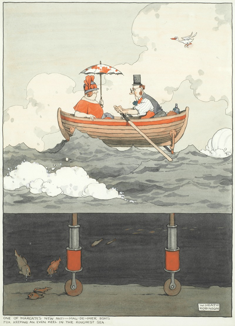 William Heath Robinson - ‘One of Margate’s New Anti-Mal-de-Mer Boats for Keeping an Even Keel in the Roughest Sea’